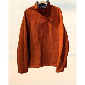 Koppen mens pullover long sleeve orange w/gray collar sweater  Sz XL